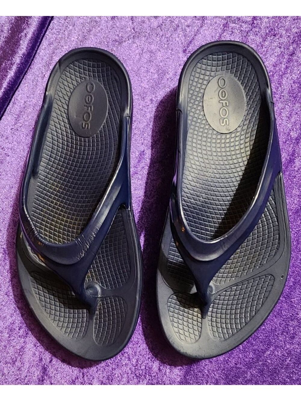Oofos Women's W5 EU 36 Black Recovery Flip Flops Sandals